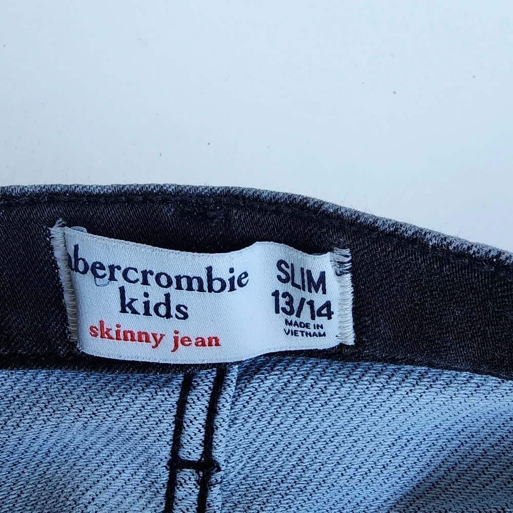 Abercrombie Kids Skinny Jeans Black Wash Slim Stretch Boys Size 13/14 Denim